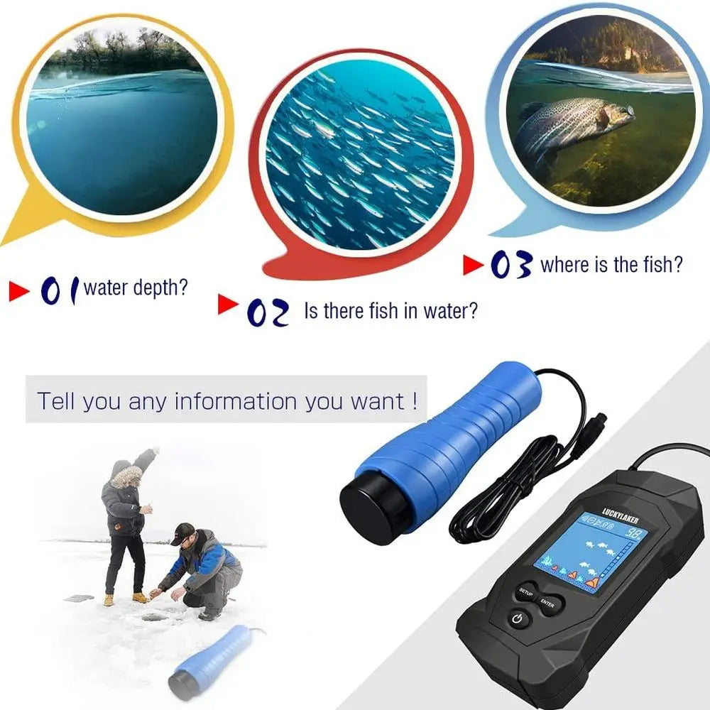 Ice Fishing Handheld Fish Finder Portable LCD Display