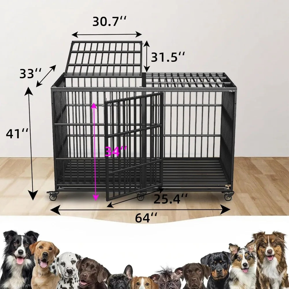 Indestructible Heavy Duty Extra Large Dog Crate for Anxious Dogs