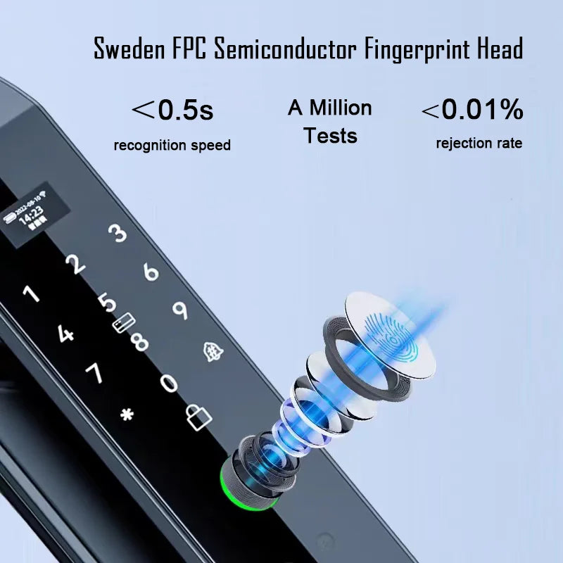 YKESD 3D Face Recognition Door Lock With Camera And Biometric Fingerprint
