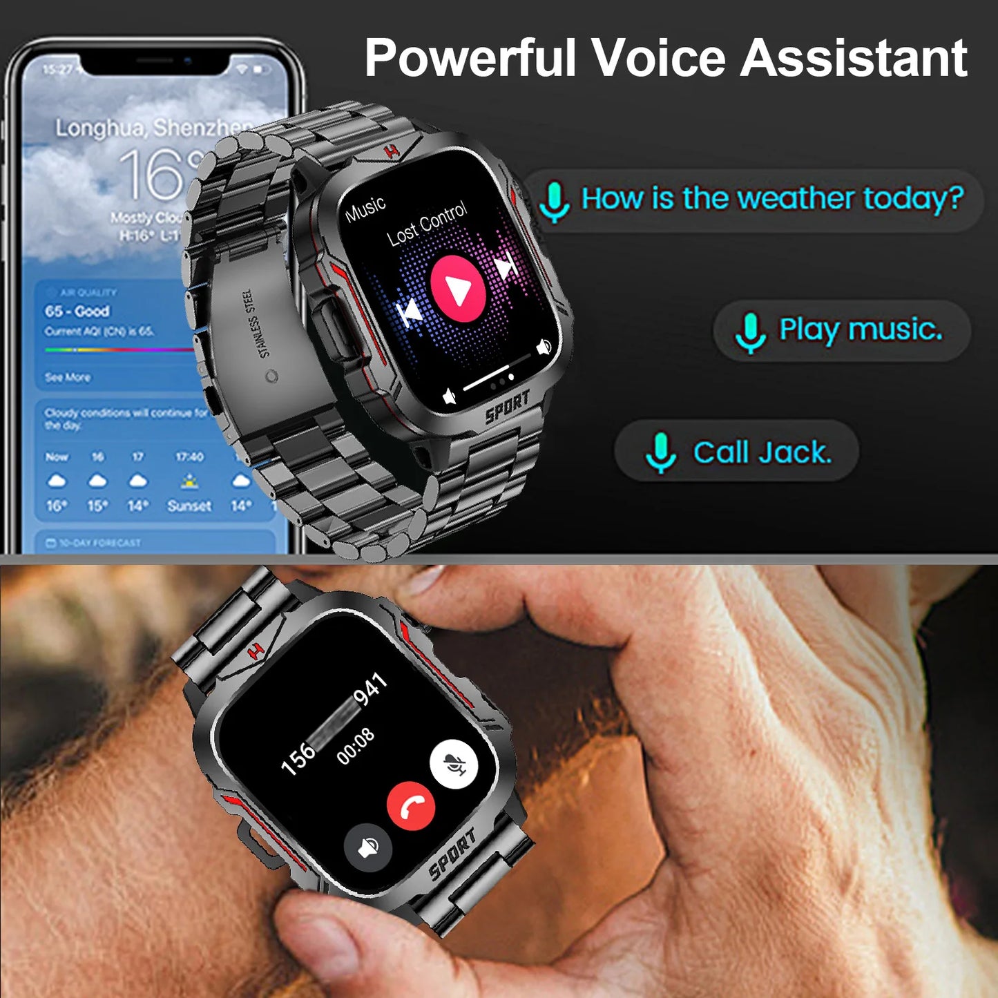 LIVLOV Smart Watch Fitness Tracker And AI Voice Assistant