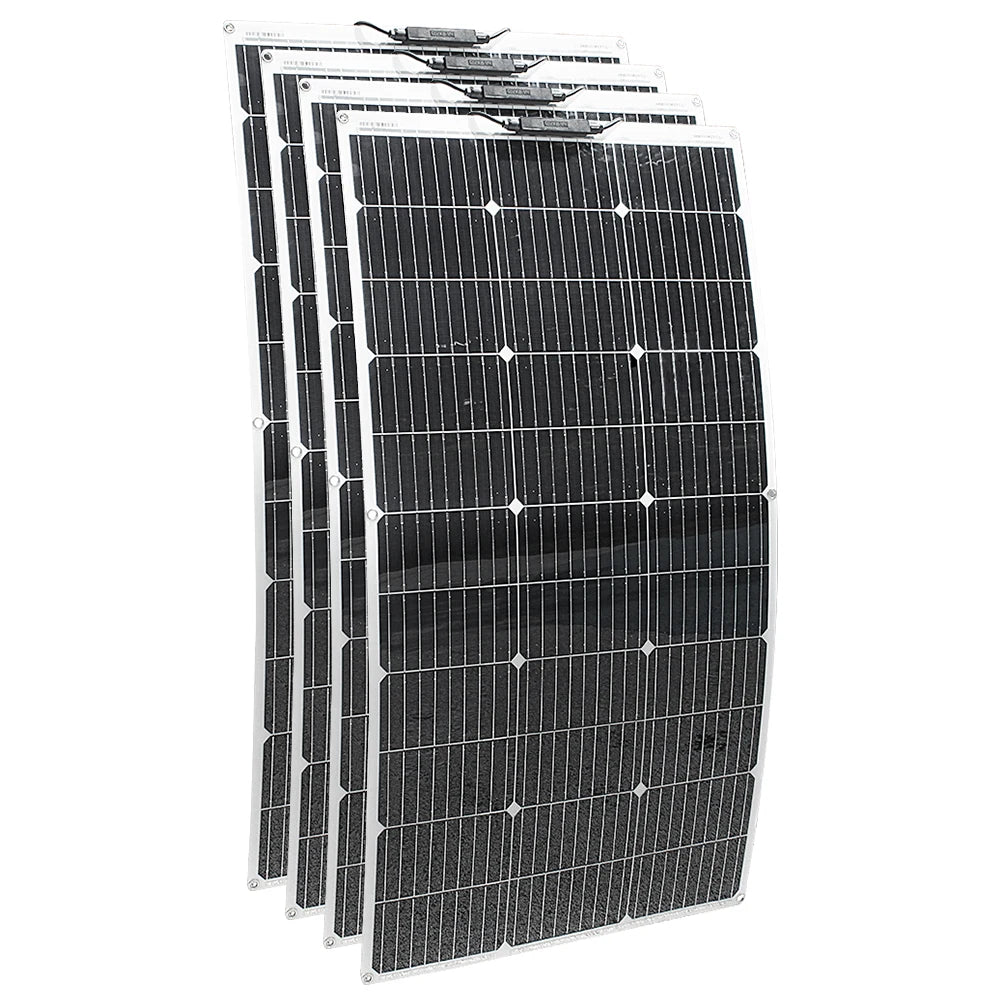 ASUNERGEN Flexible Solar Panel Charger For Camping RV Boat 100W Battery