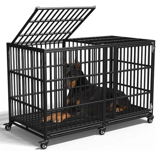 Indestructible Heavy Duty Extra Large Dog Crate for Anxious Dogs