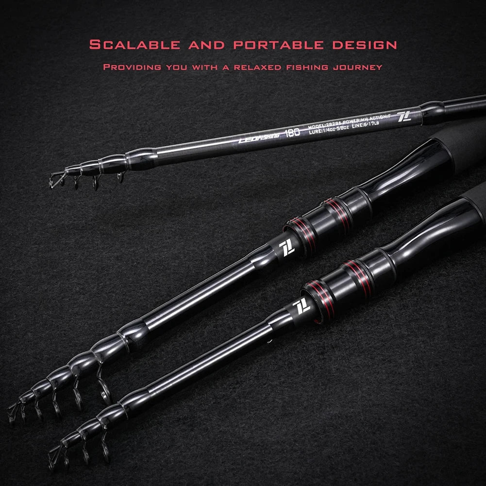 SHIQIAN Telescopic Carbon Fishing Rod With Spinning Grip