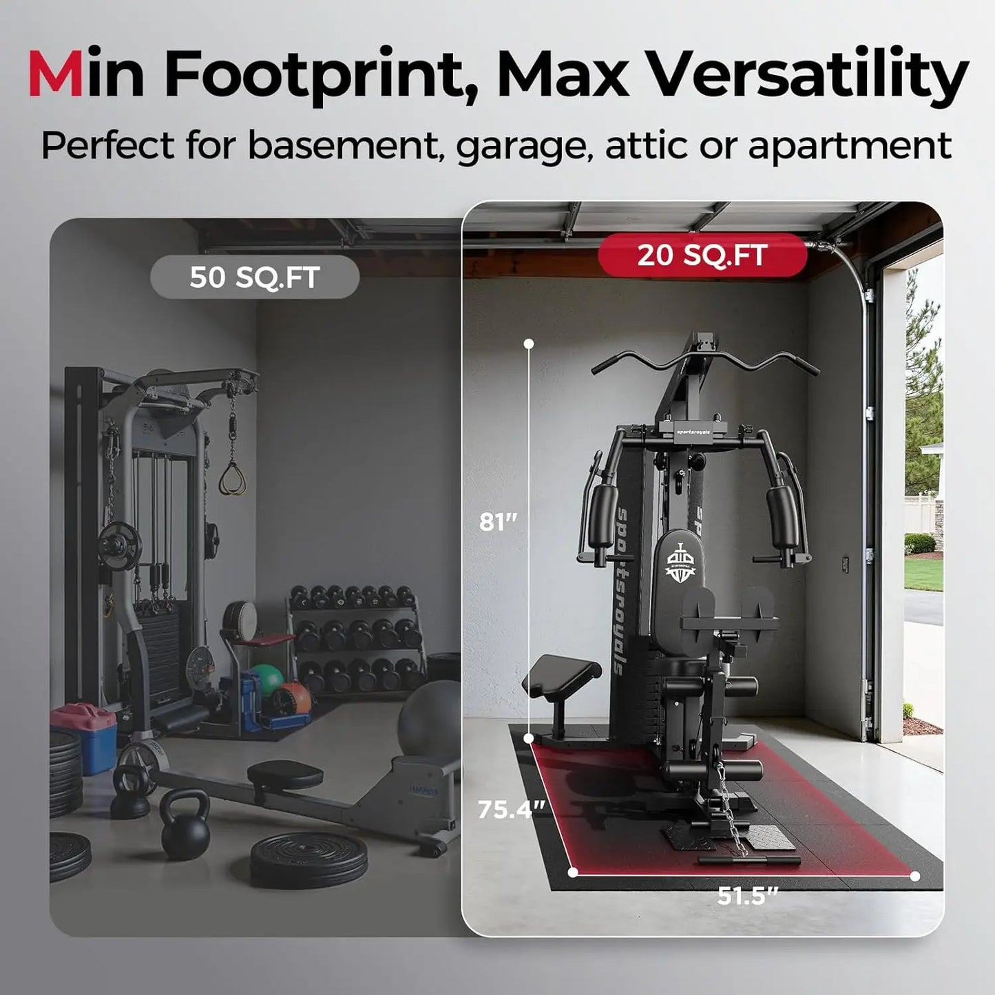 FED Fitness Home Gym Equipment With 150LBS Weight Stack