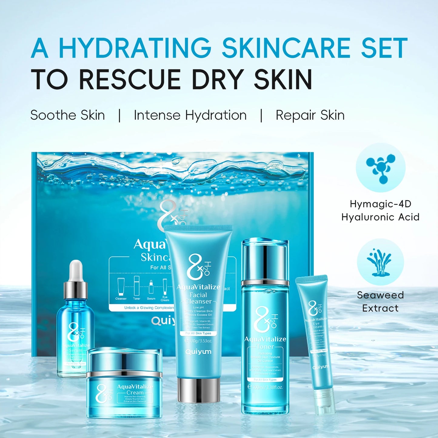 Laikou AquaVitalize Hydration Skincare Set 5 Piece Gift Kit