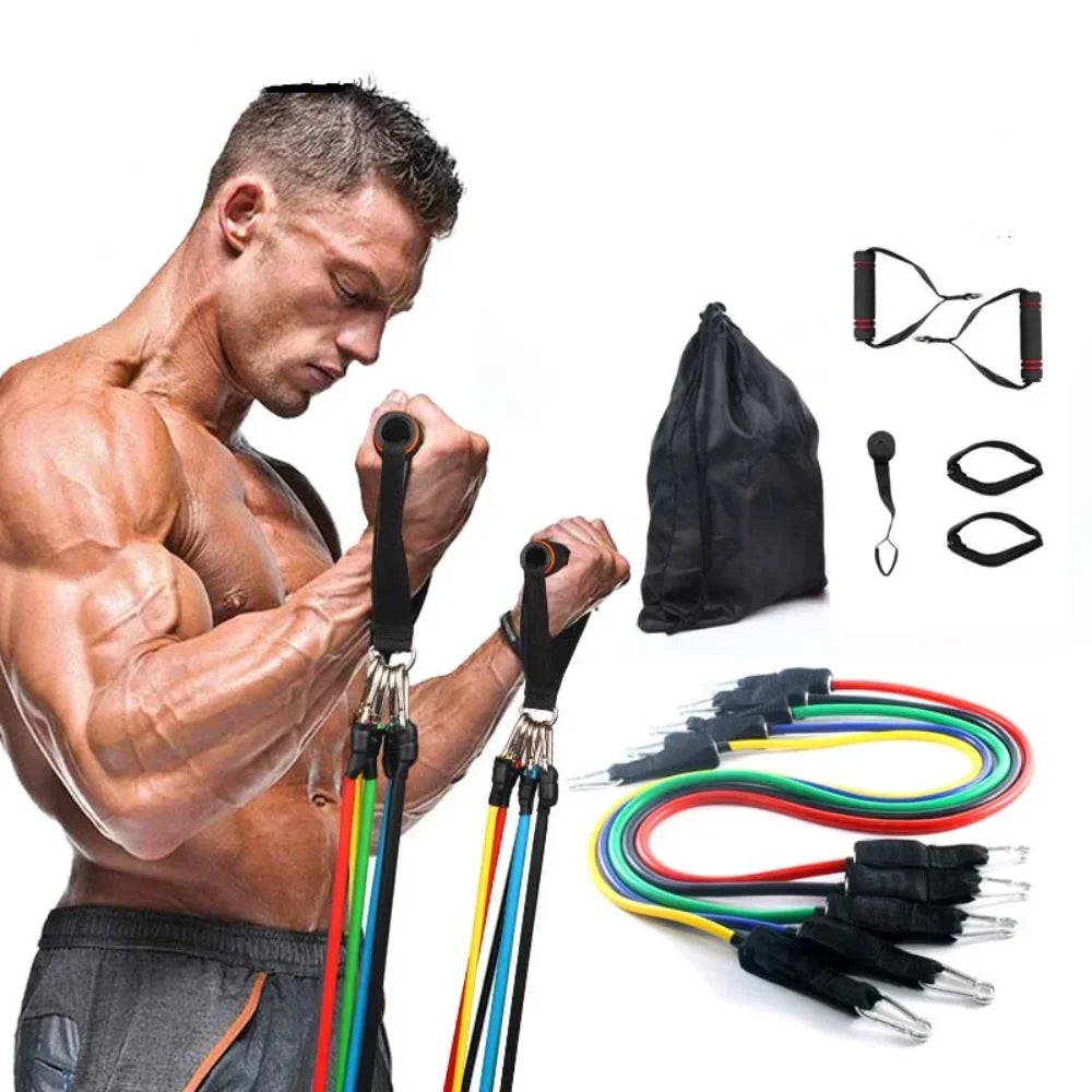 Multifunction Fitness Tension Rope 5-Tube Resistance Band
