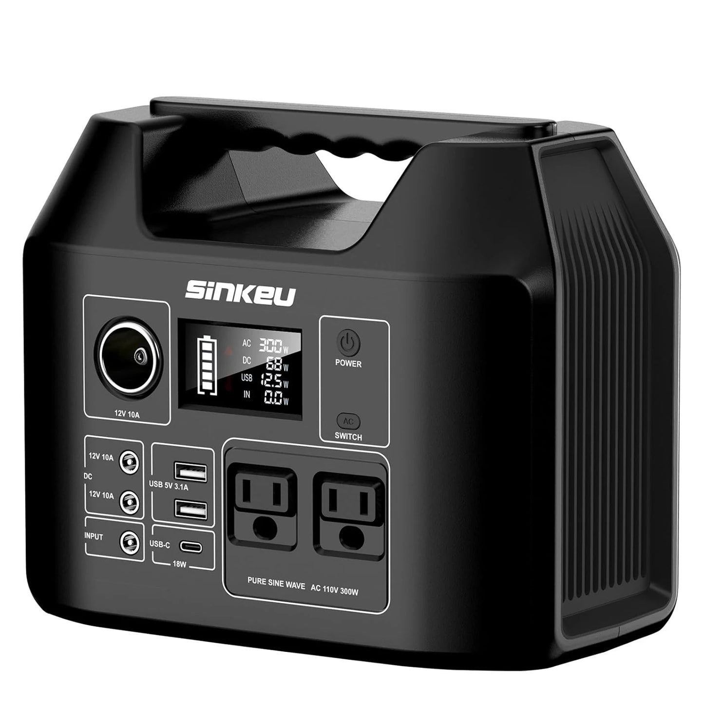 SinKeu Portable Power Station 300W 150W Solar Generator LiFePO4