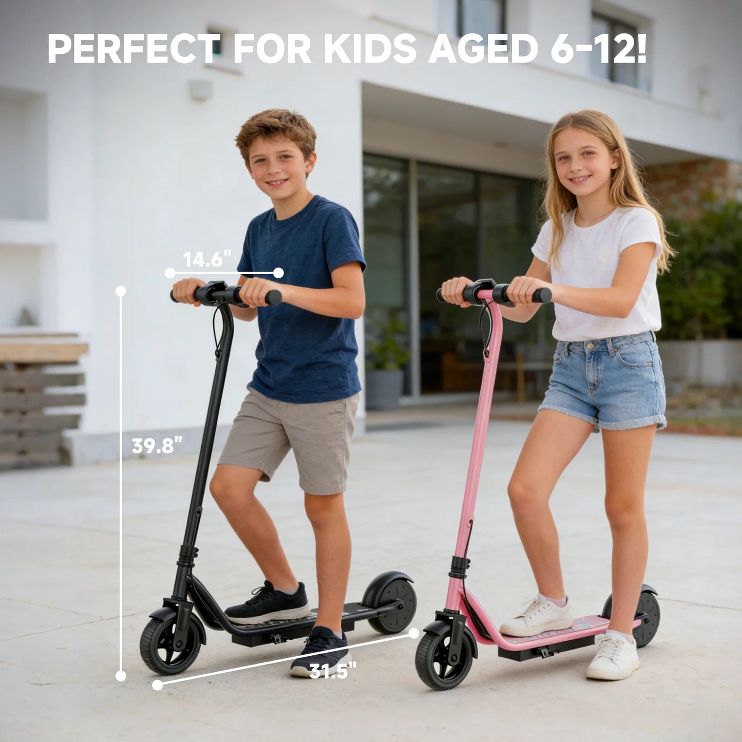 Ladped Electric Kids Scooter 9MPH Folding With App Control