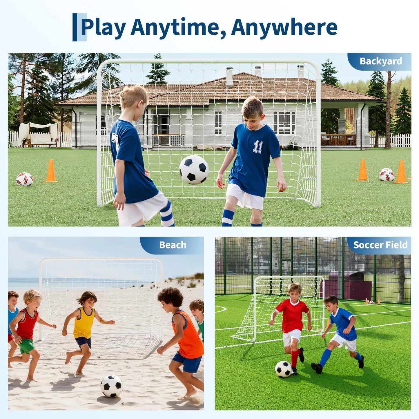 HiMISS Foldable Portable Soccer Goal For Backyard Training Net