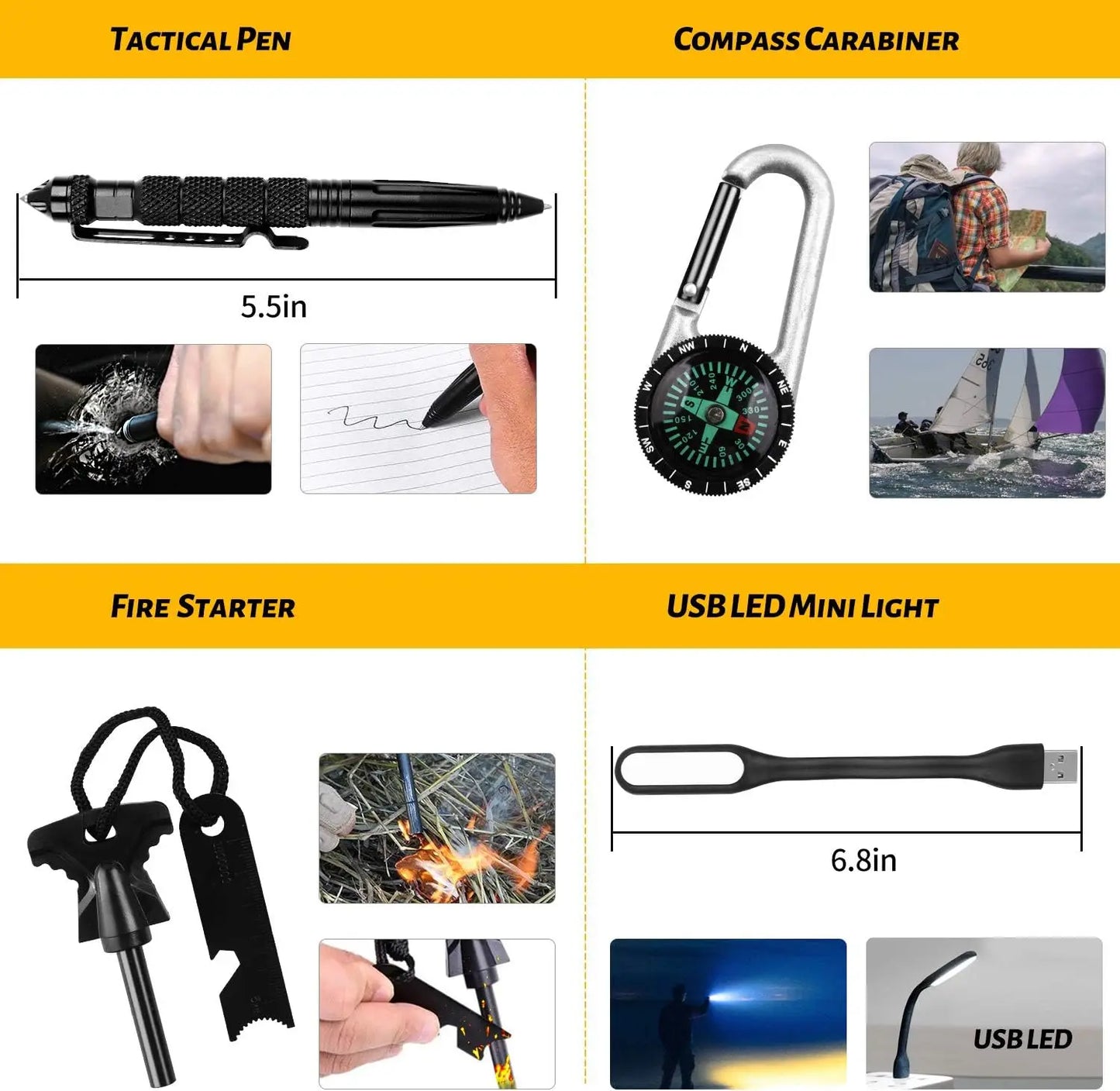 Emergency Survival Gear Kit 60 In 1 With Tools