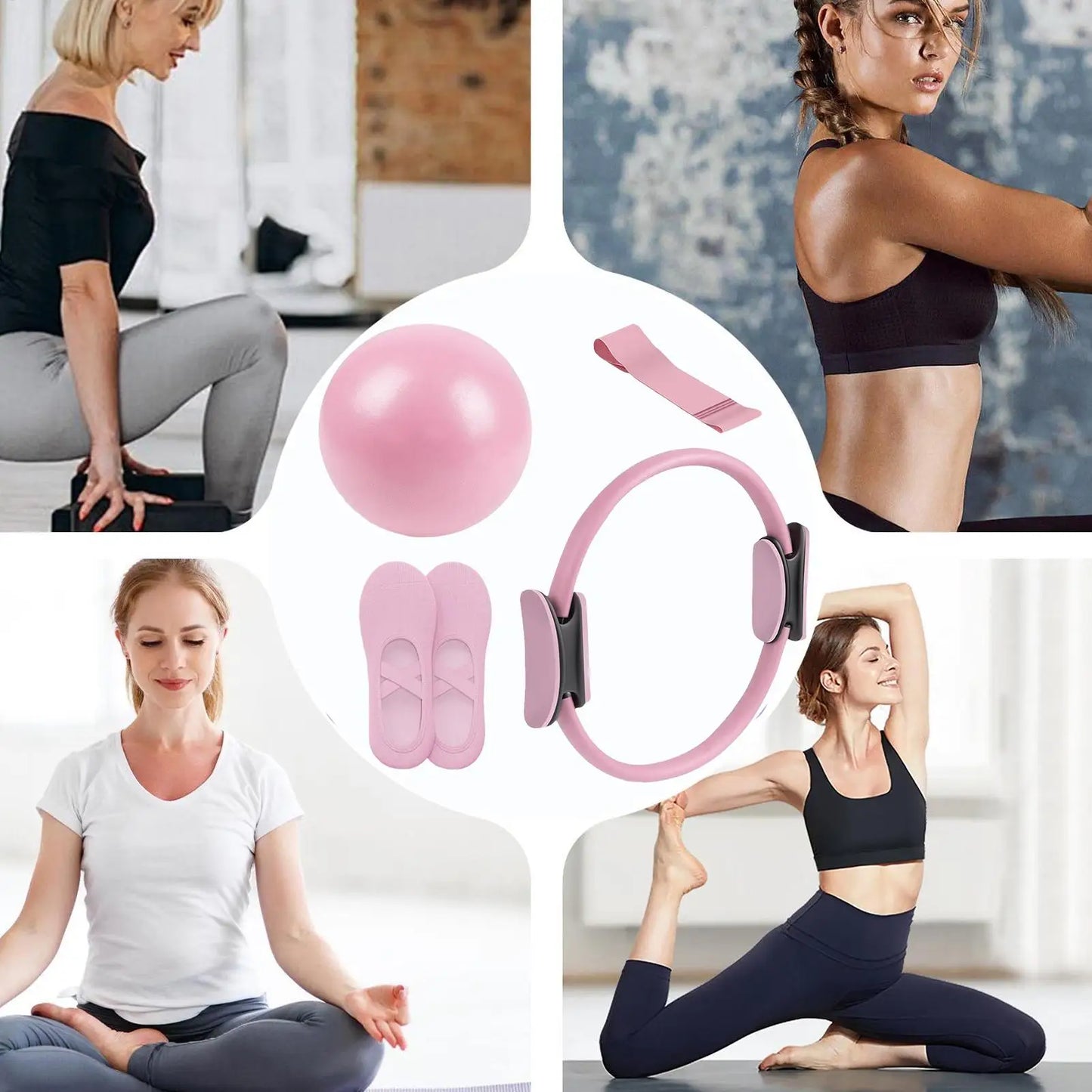 Pilates Ball And Ring Set For Core Fitness