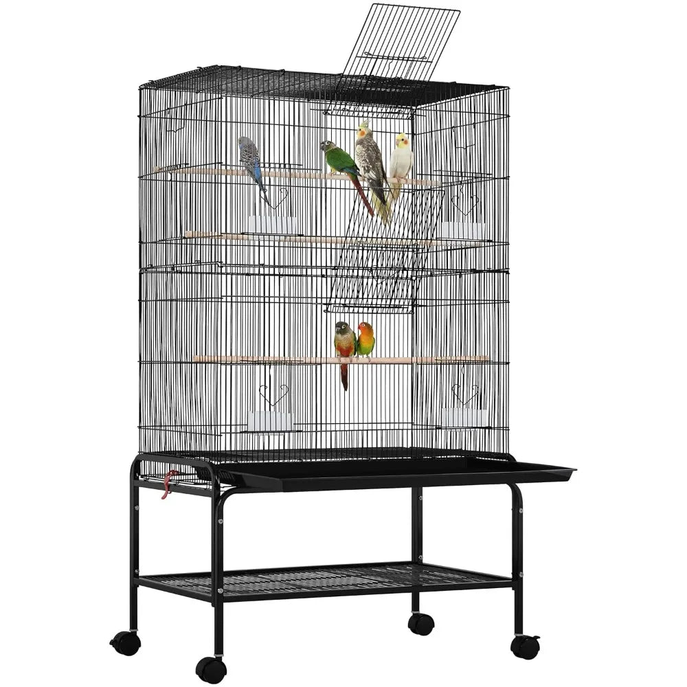 NONECN Bird Cage With Rolling Stand For Parrots And Budgies