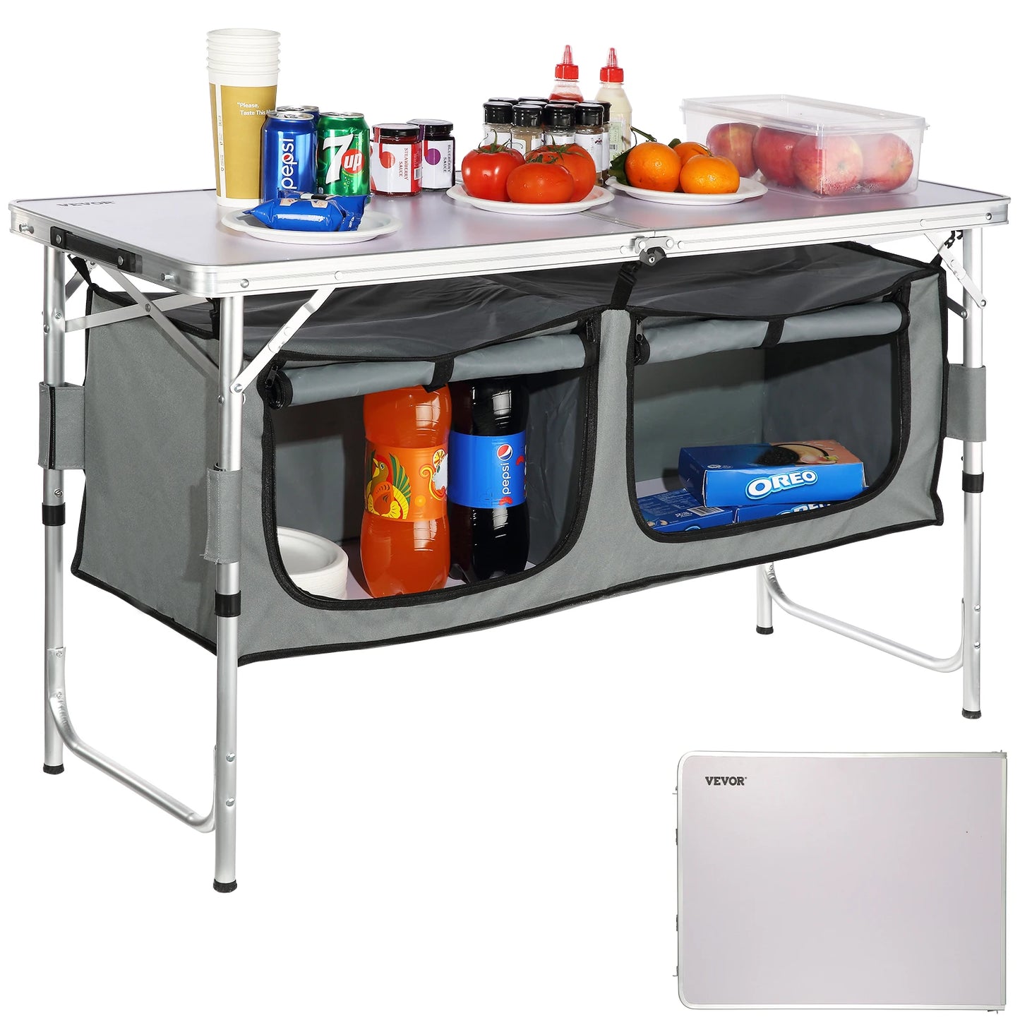 VEVOR Camping Kitchen Table Quick Set-Up Folding Table