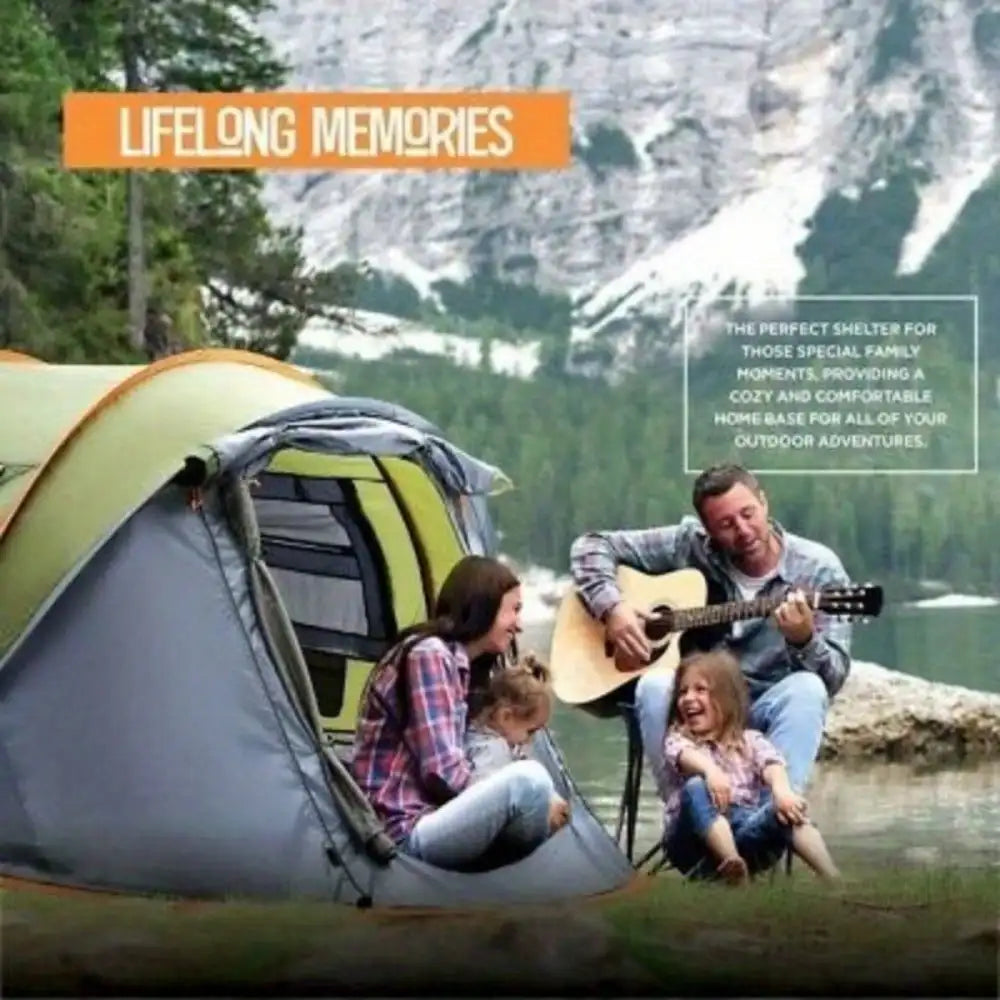 Camping Tent Pop Up With Two Doors UPF50 Plus Waterproof