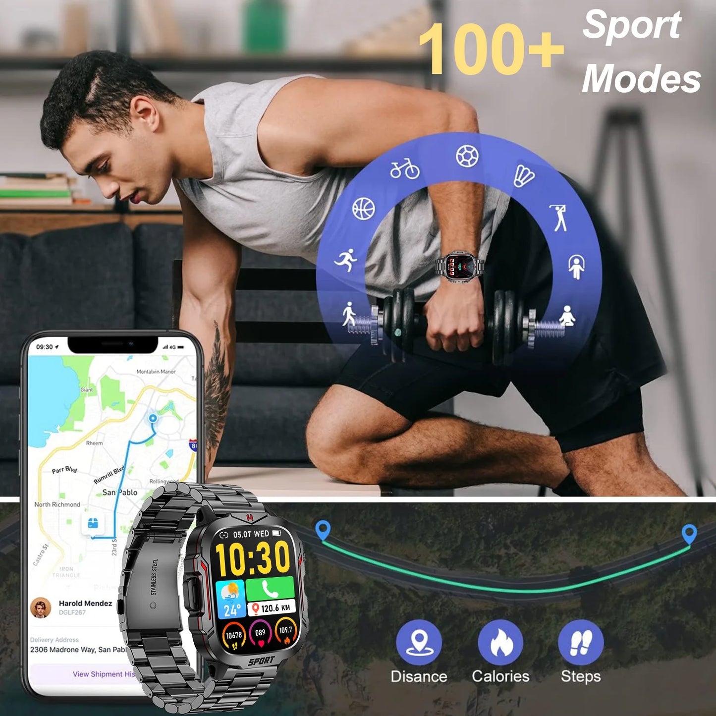 LIVLOV Smart Watch Fitness Tracker And AI Voice Assistant