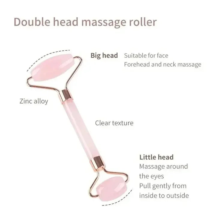 Crystal Jade Face And Neck Massager Double Ended Roller