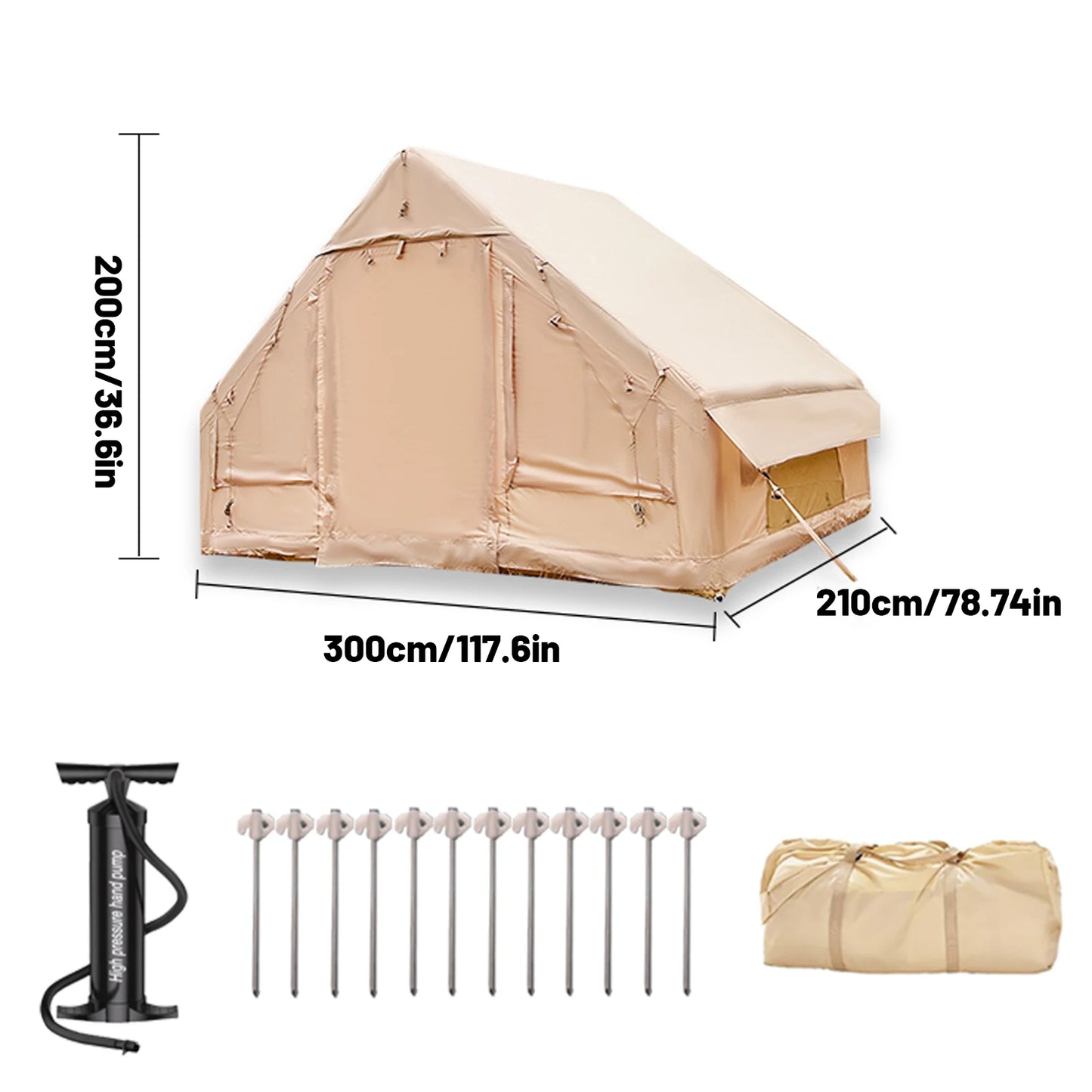 Pakicetus Inflatable Camping Tent Easy Setup Waterproof Windproof