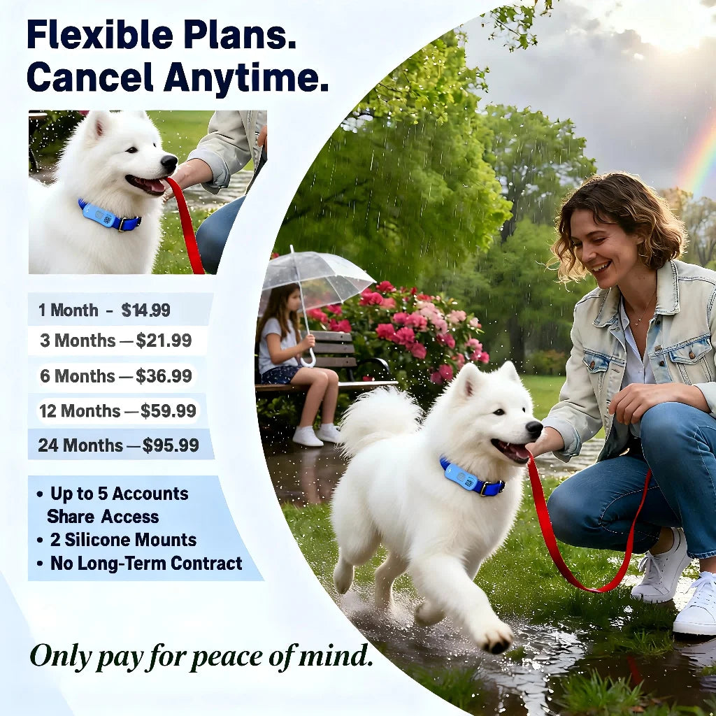 WANWAYTECH GPS Pet Tracker Real Time Tracking QR Code for Dogs and Cats