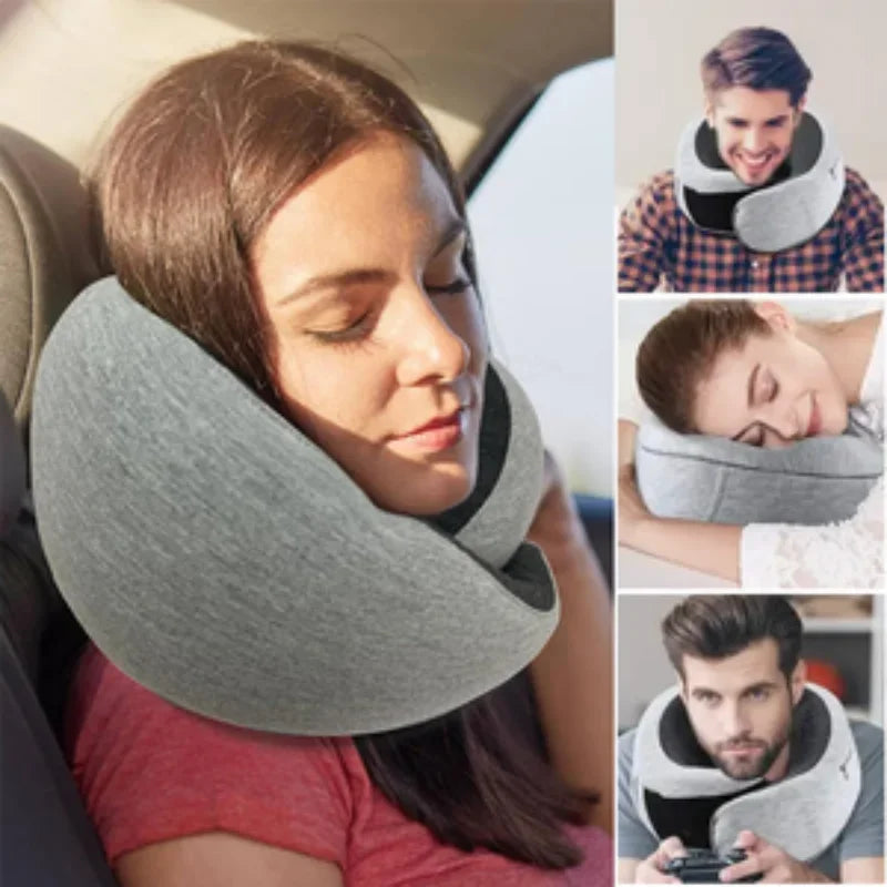 NONECN Travel Neck Pillow Memory Foam U Shape Auto Headrest