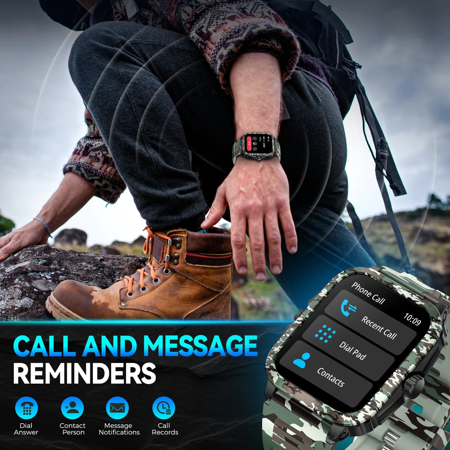 LaNikar Smart Watch Heart Rate Bluetooth Fitness Tracker 3ATM