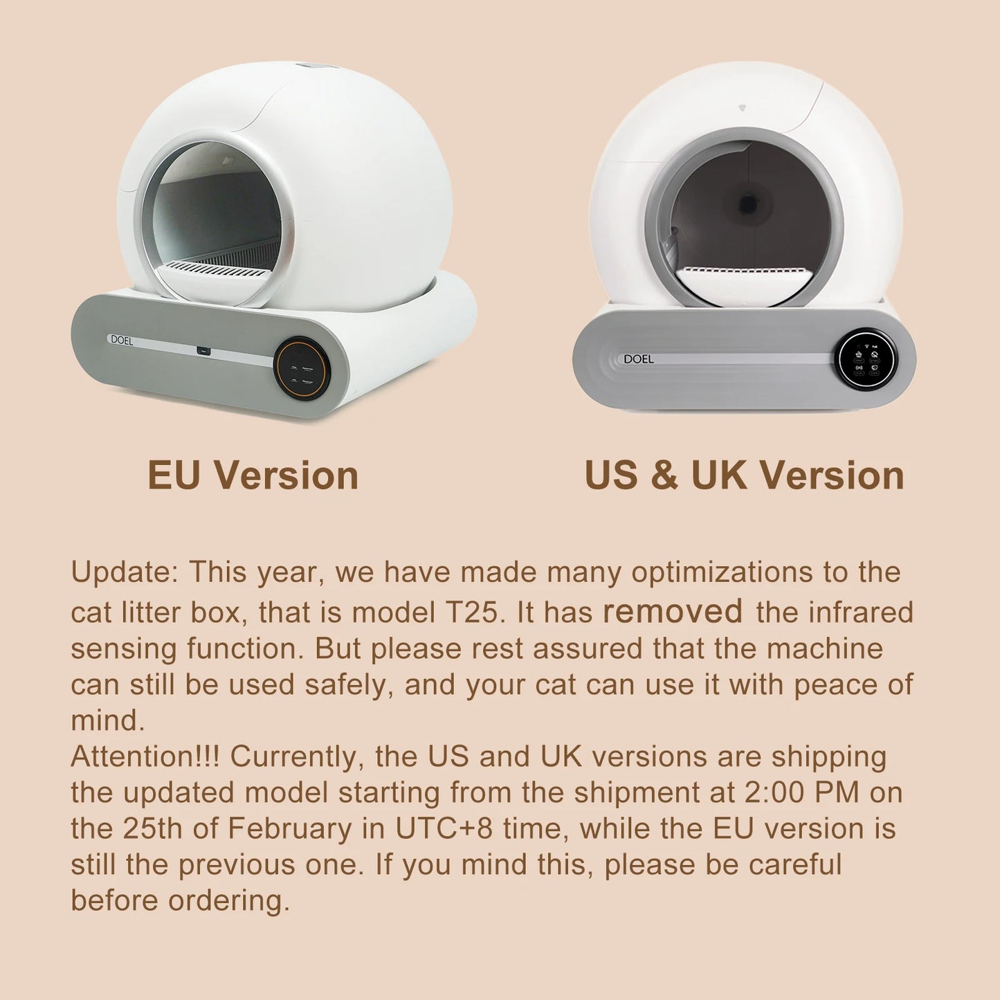 DOEL Self Cleaning Cat Litter Box Automatic App Control WiFi