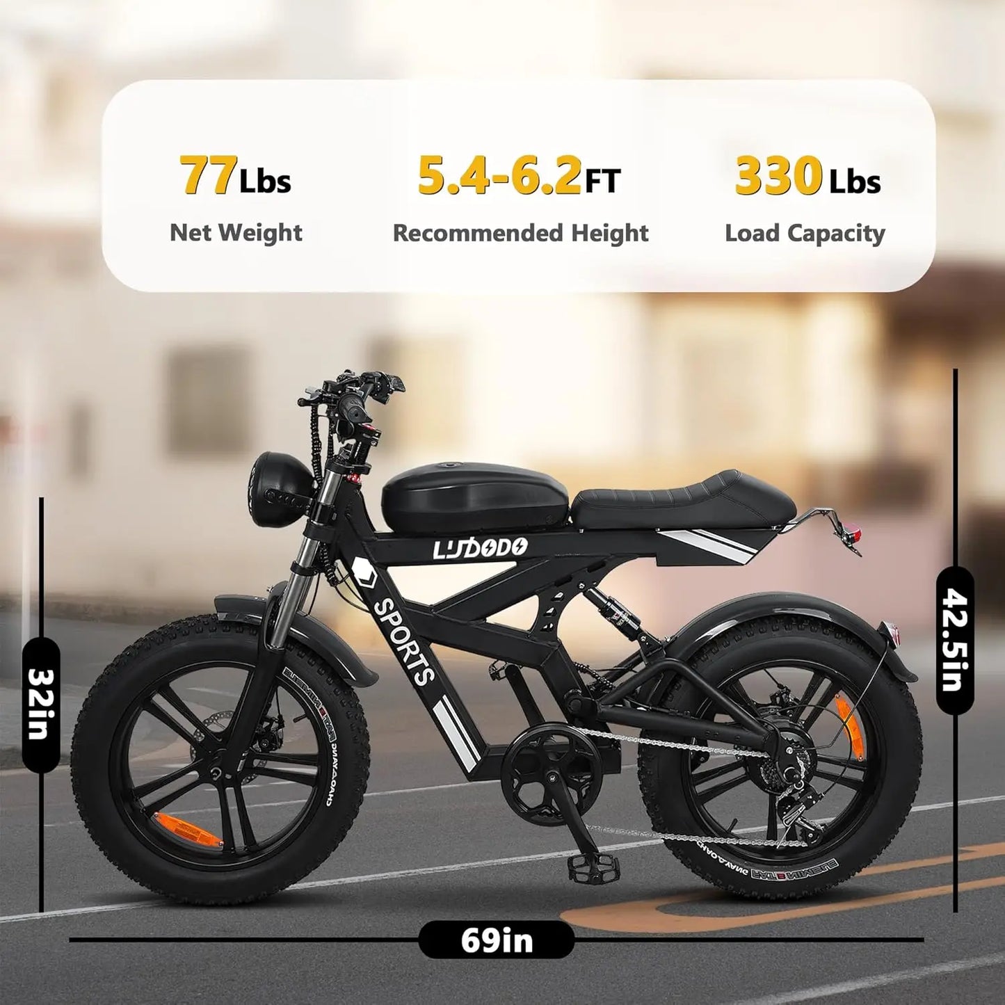 Electric Bike For Adults 1500W Peak 35MPH 48V Battery