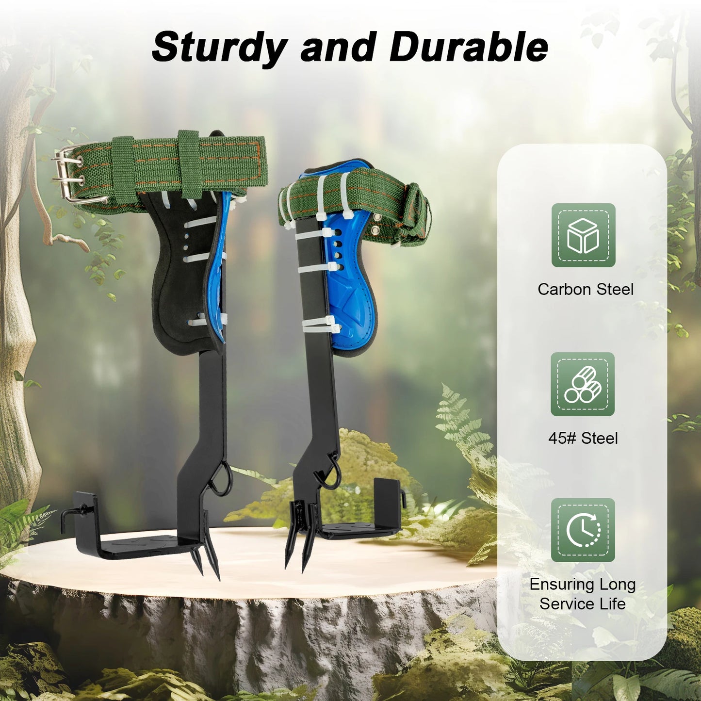 Tree Climbing Spikes Kit With Safety Harness And Gloves Arborists