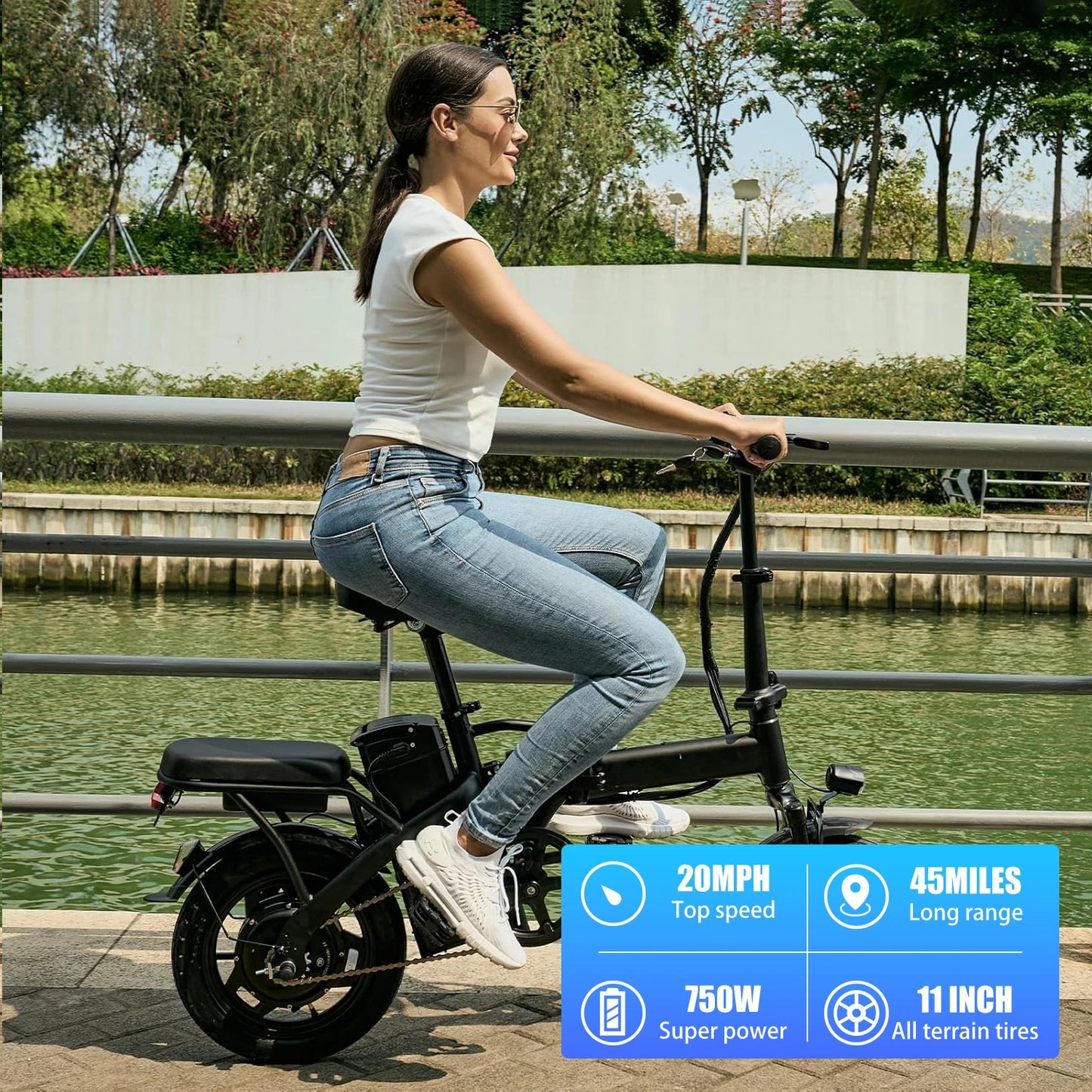 HEZZO Folding Electric Bike With 400W Motor And Removable Battery