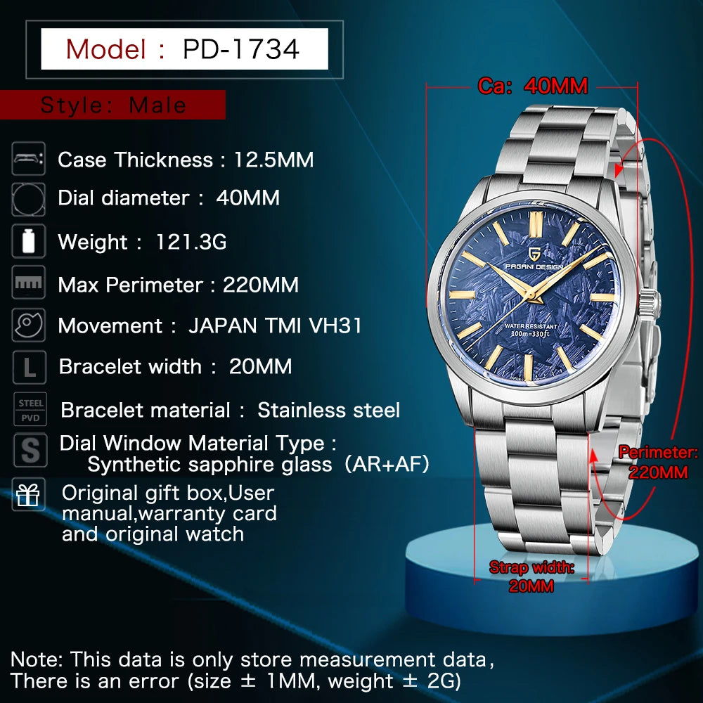 PAGANI DESIGN Ultra Thin Quartz Watch For Men