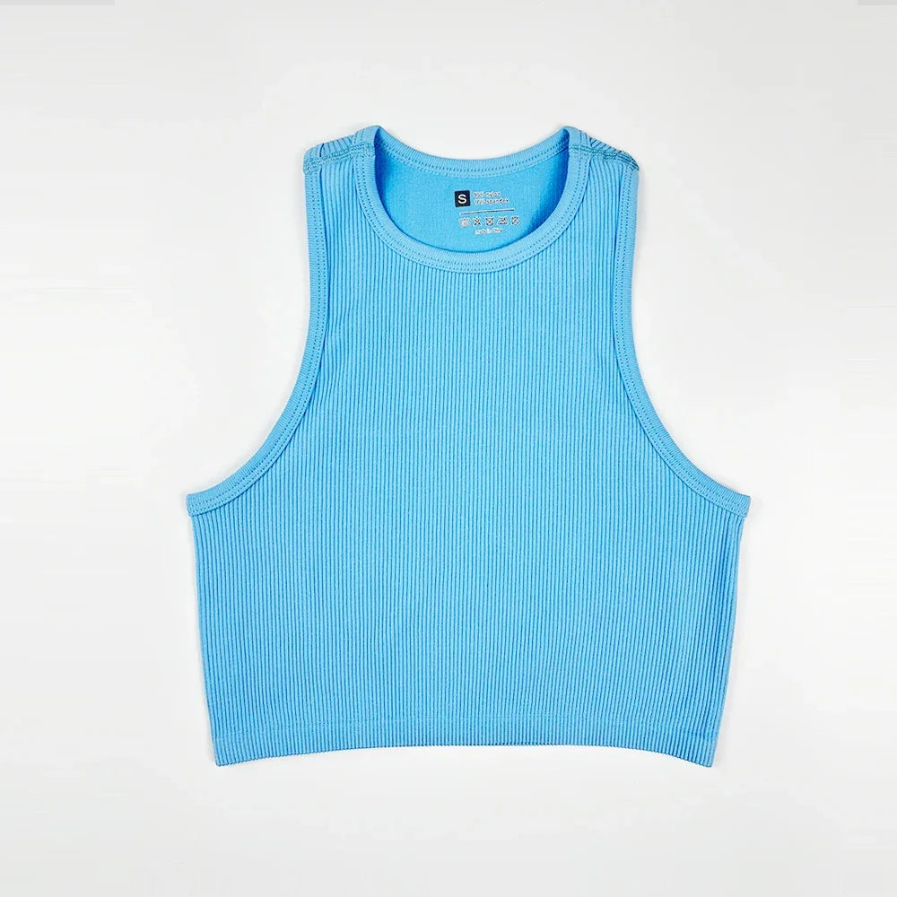 Women Yoga Vest Elastic Gym Crop Top Fitness Tank Pro