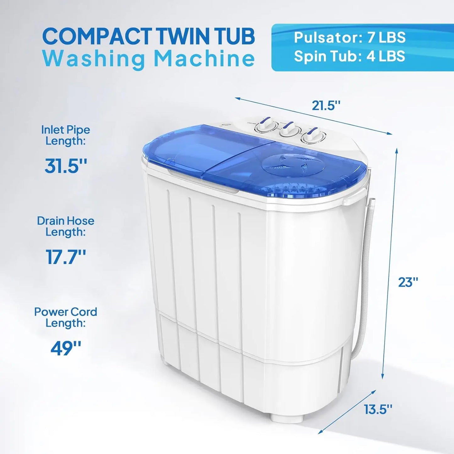 XMSJ Portable Electric Washing Machine Combo For Dorms And Travel