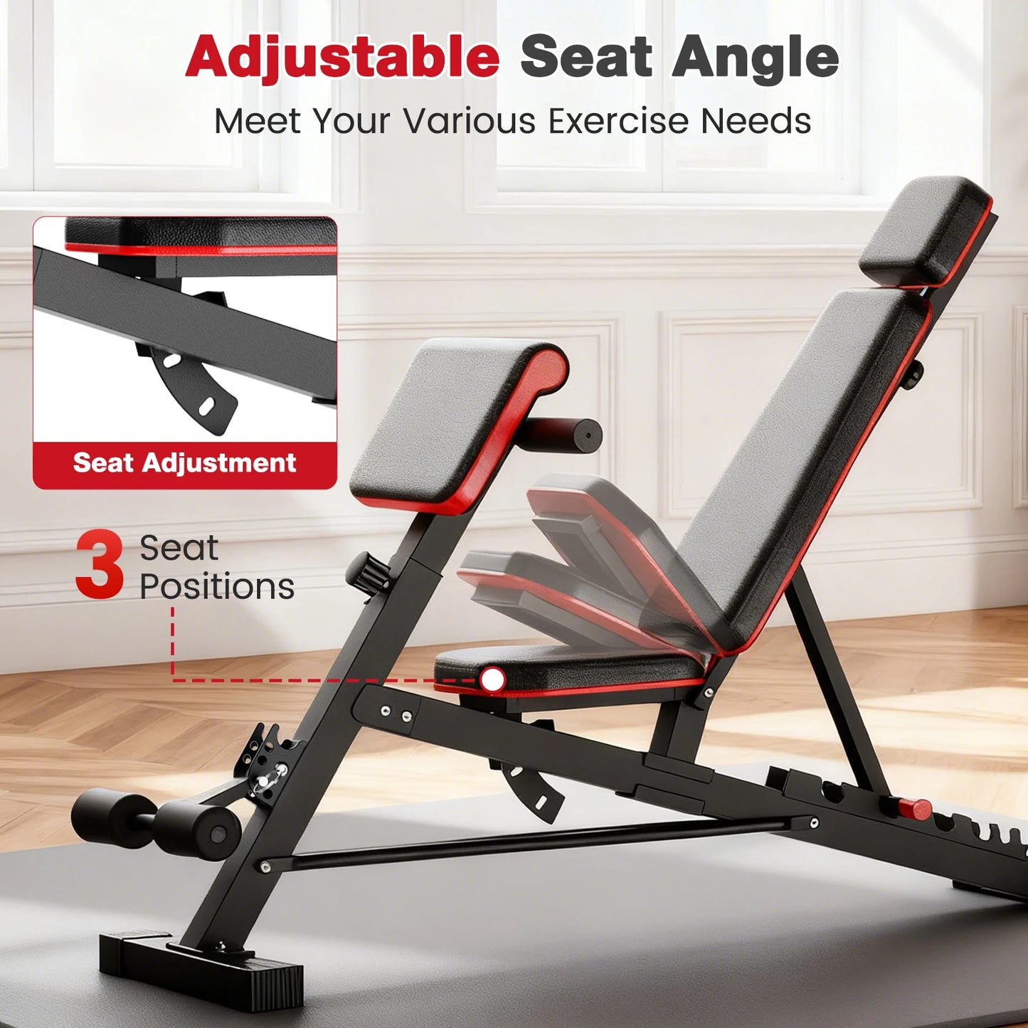 Dumbbell Bench Roman Chair Adjustable Foldable Weight Training Bench