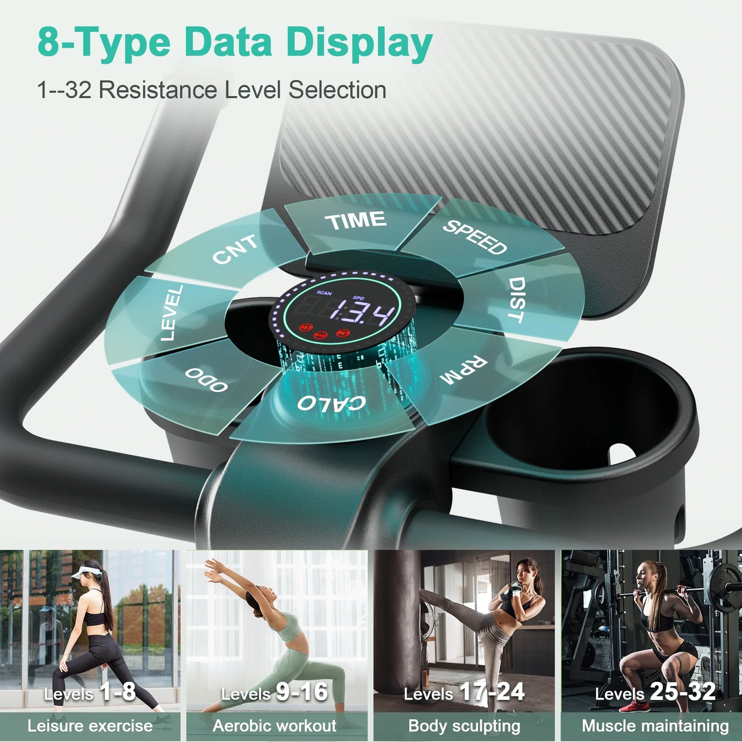 Superun Exercise Bike With 32 Level Magnetic Resistance