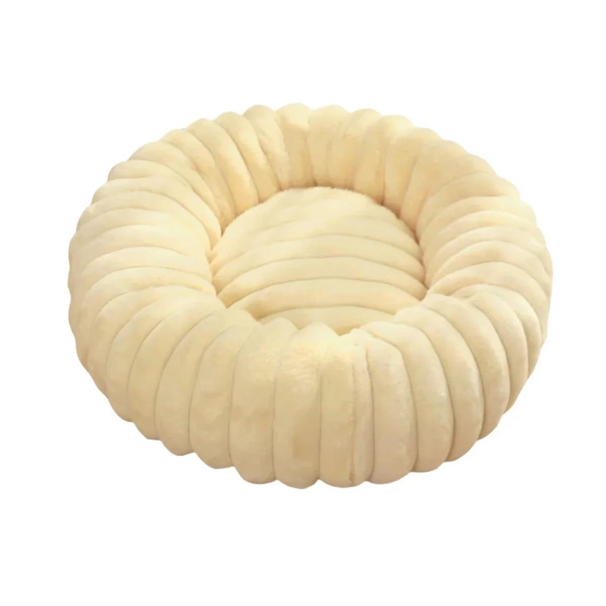 Super Soft Long Plush Round Pet Bed for Dogs and Cats, Winter Warm Design
