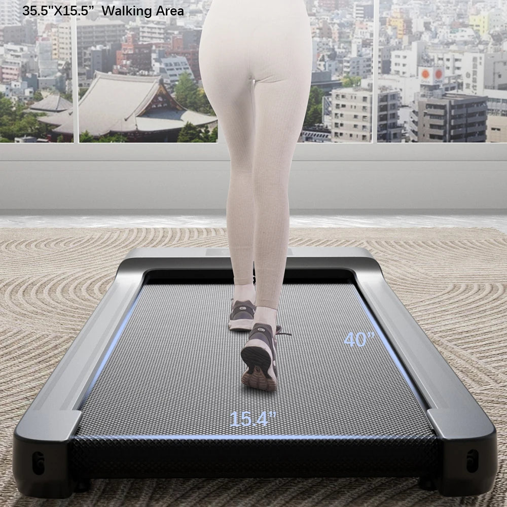 39.39inch Walking Pad Under Desk Treadmill Portable Treadmills for Home Remote Control LED Screen 2.5 HP Quiet Walking Machine