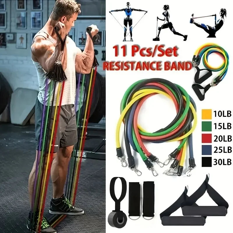 Multifunction Fitness Tension Rope 5-Tube Resistance Band