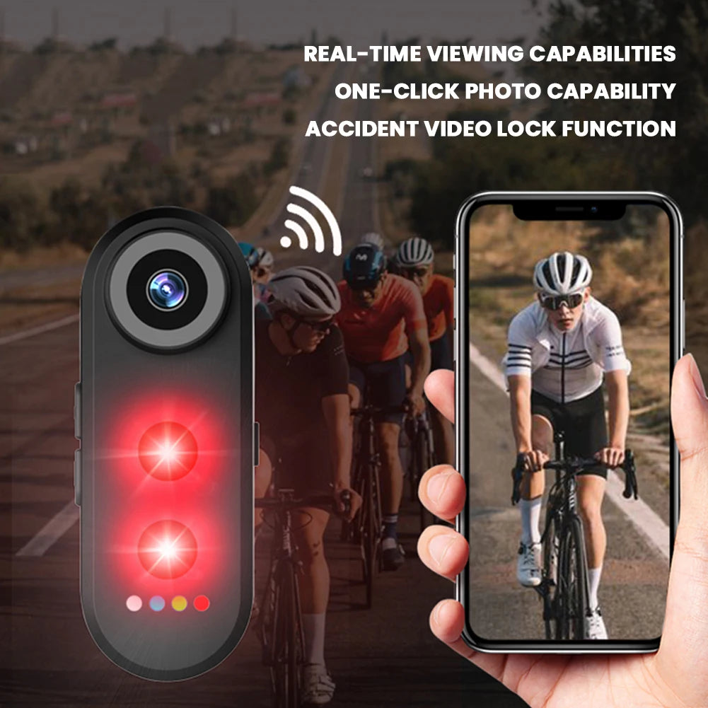 Bike Camera With Tail Light 150 Degree Wide Angle Capture