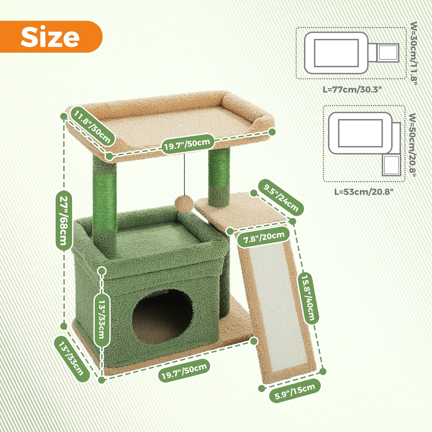 PAWZ Road Small Cat Tree Indoor Tower With Scratching Post