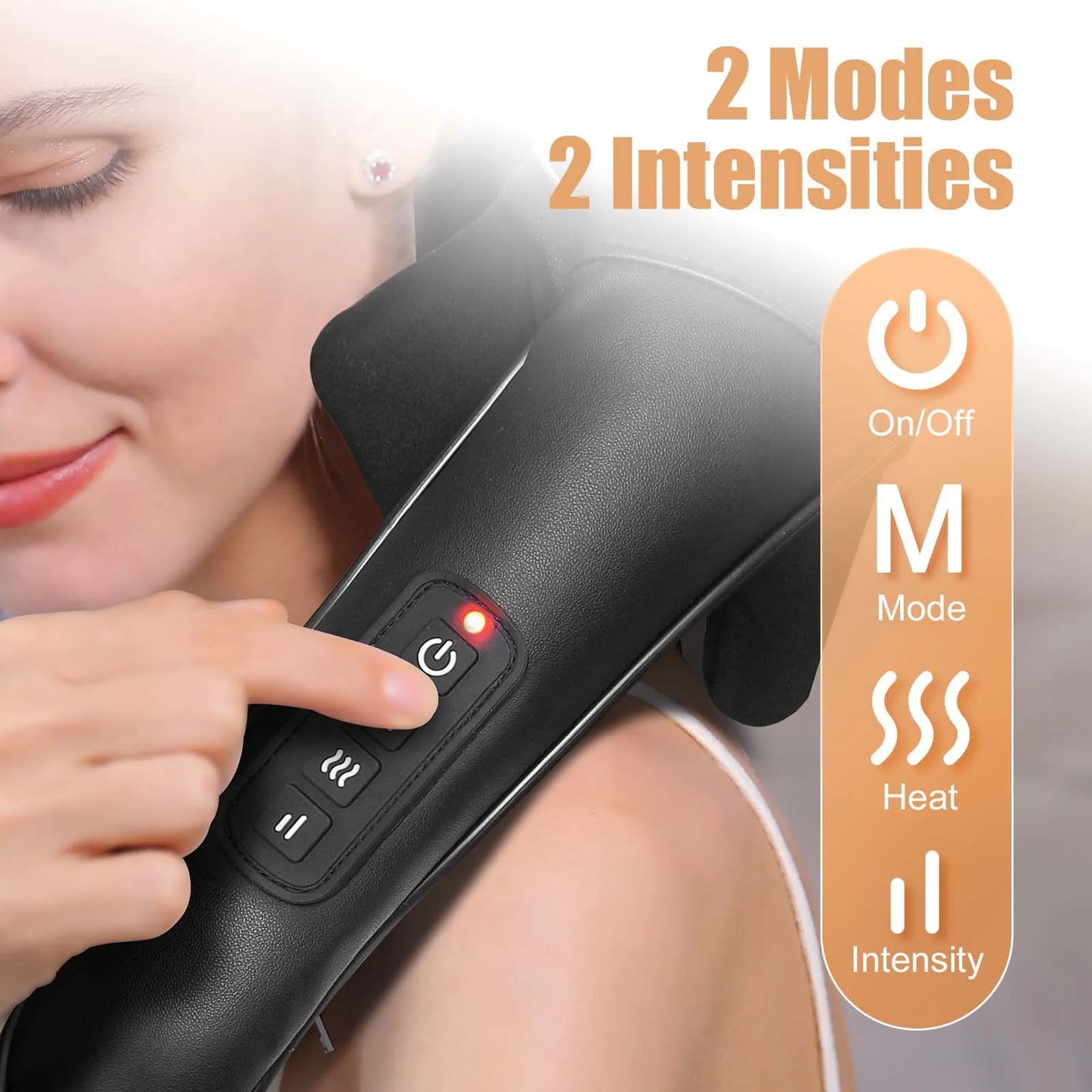 MASGREE Shiatsu Back Neck Massager With Heat And Cordless