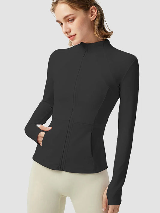 Women's Lightweight Yoga Jacket With Pockets And Zipper