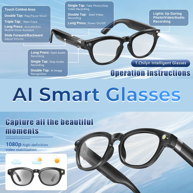 Smart Glasses Real Time Translation AI Chat Assistant