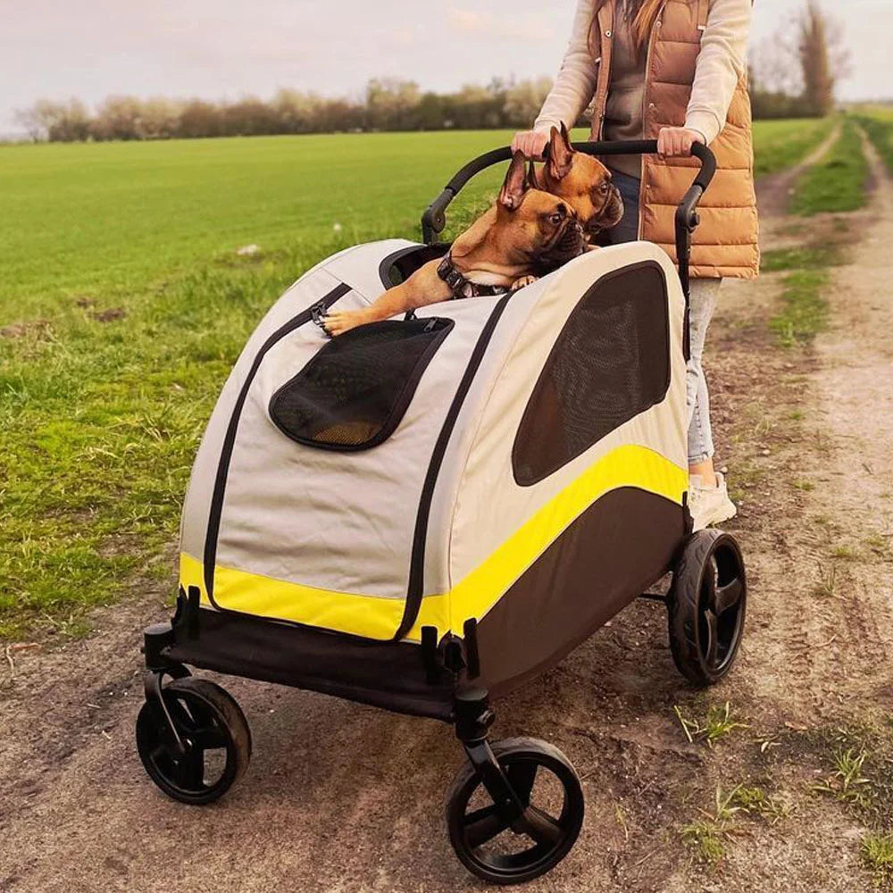 Premium Dog Stroller Pram 4-Wheel Foldable Travel Jogger