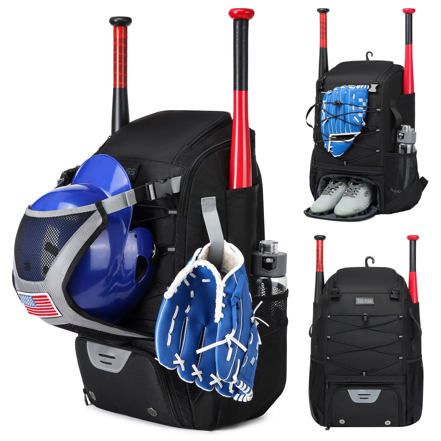 YH GSCN Baseball Backpack With Shoe Compartment Large Capacity