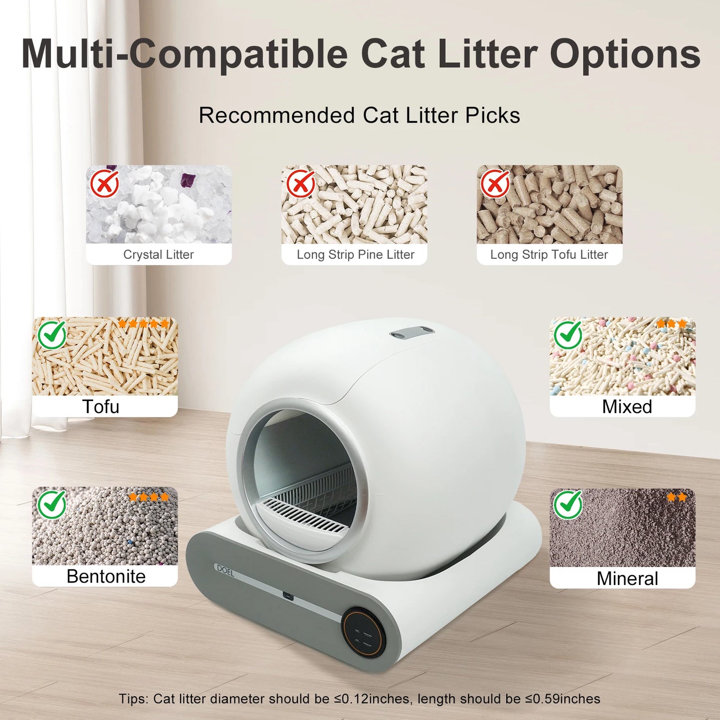 DOEL Self Cleaning Cat Litter Box Automatic App Control WiFi