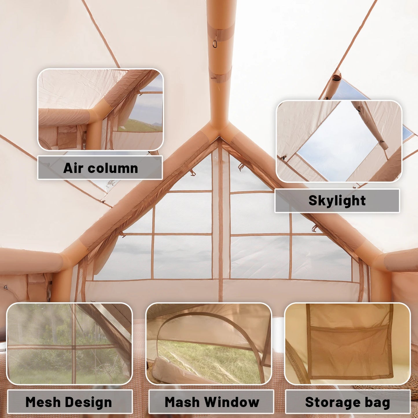 Pakicetus Quick Setup Inflatable Camping Tent For Family