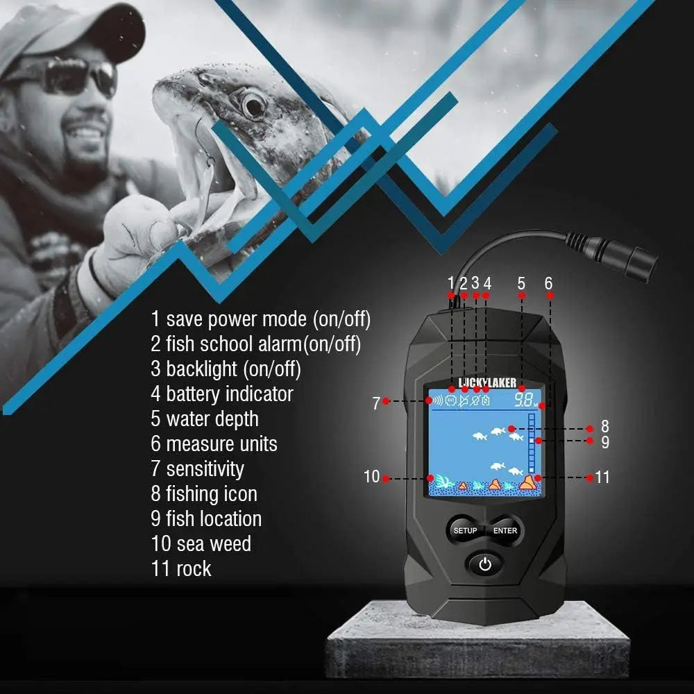 Ice Fishing Handheld Fish Finder Portable LCD Display