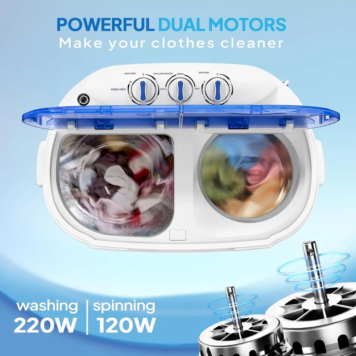 XMSJ Portable Electric Washing Machine Combo For Dorms And Travel