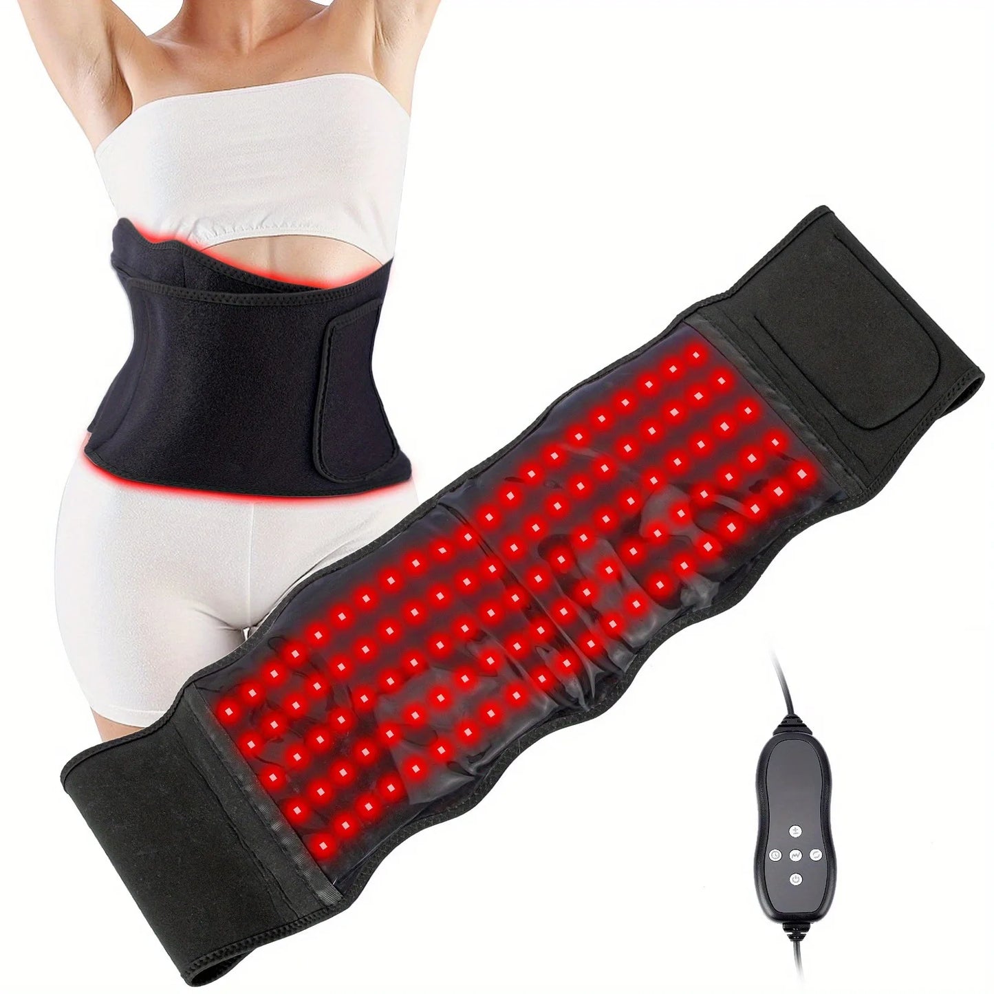Light Therapy Heated Massage Belt For Back Shoulder Pain Relief