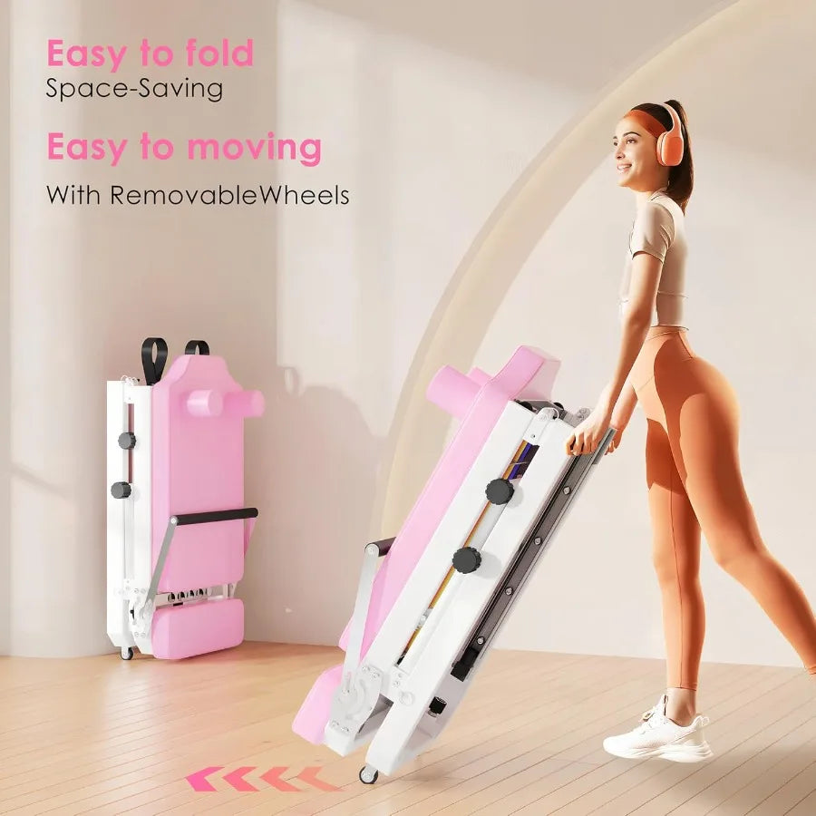 XMSJ Foldable Pilates Reformer For Home Gym With Alloy Springs