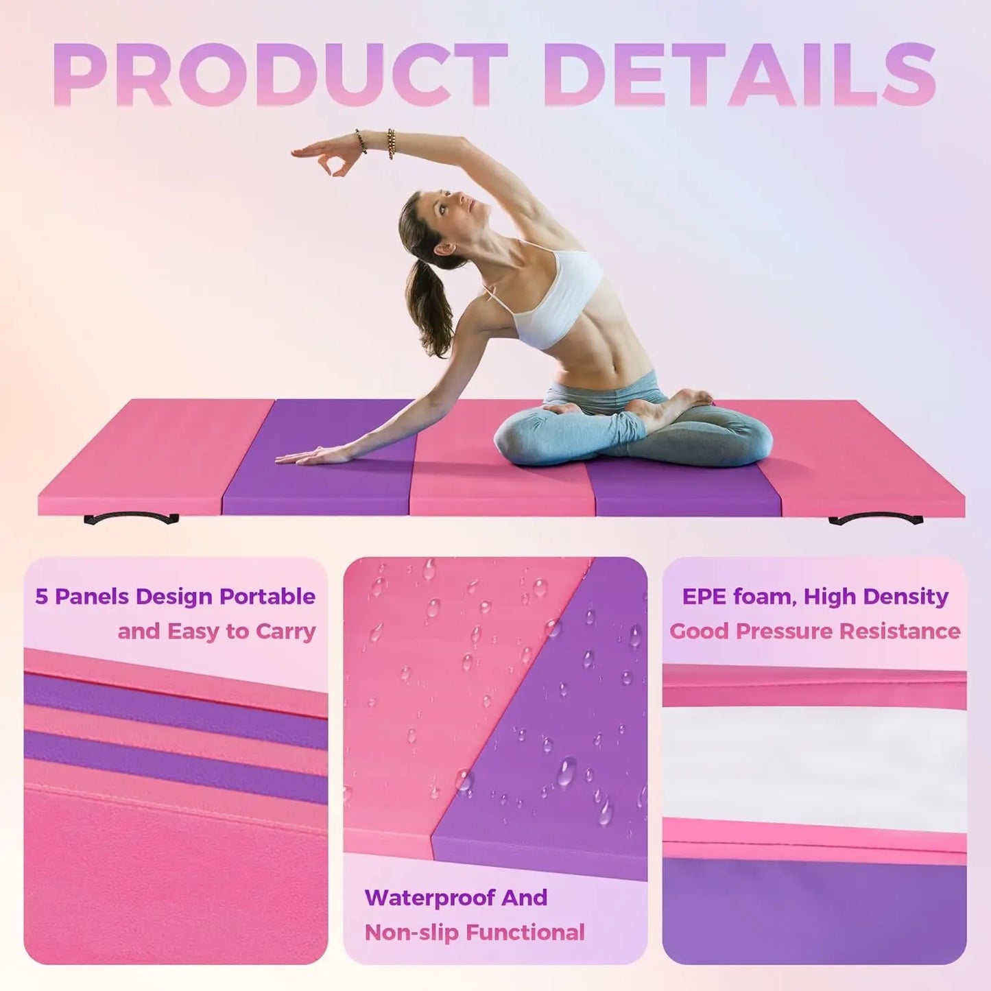 TWISTER.CK Folding Gym Mat Extra Firm High-Density Foam